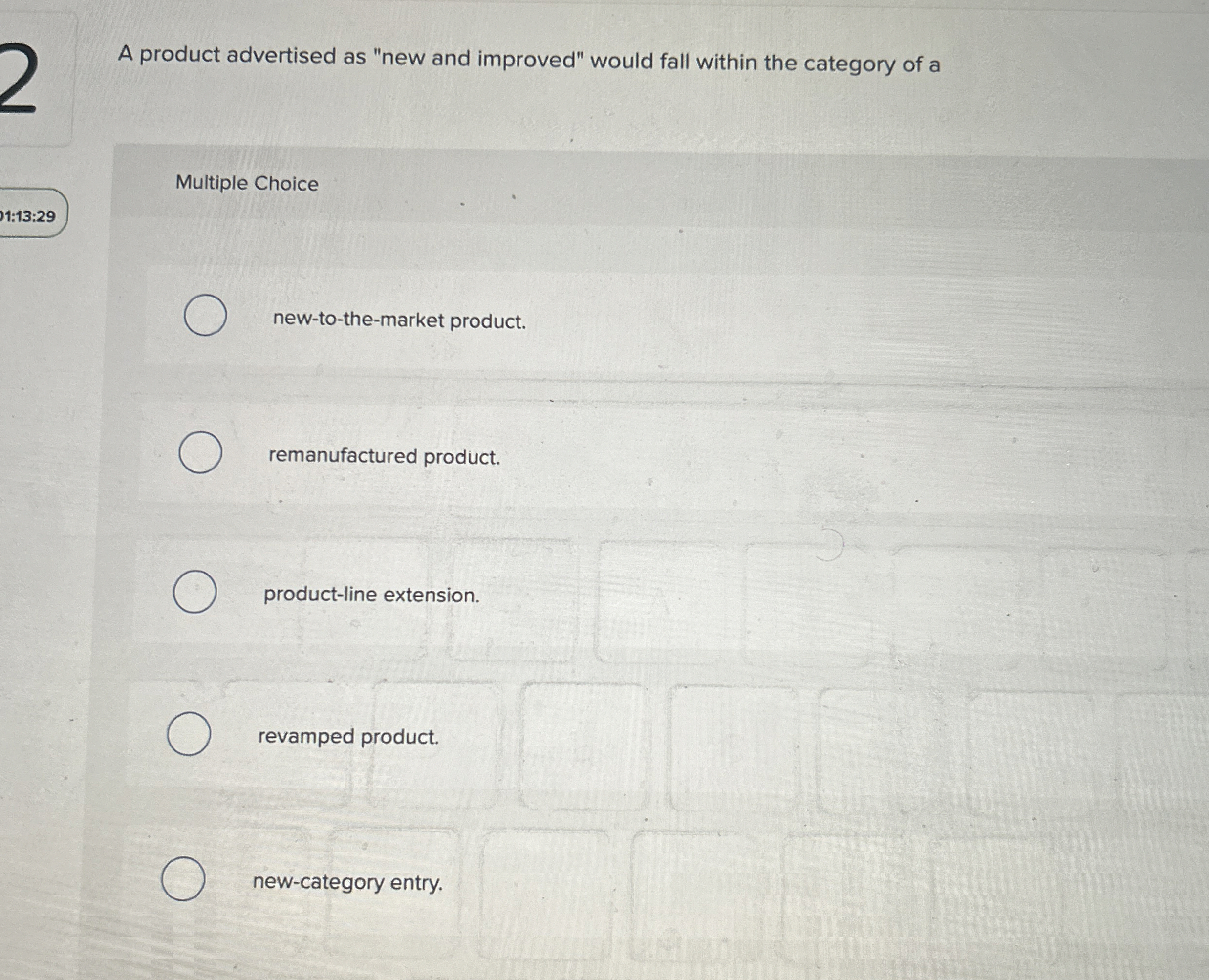 A product advertised as "new and improved" would