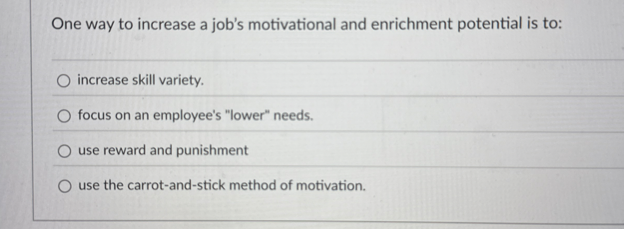 One way to increase a job's motivational and