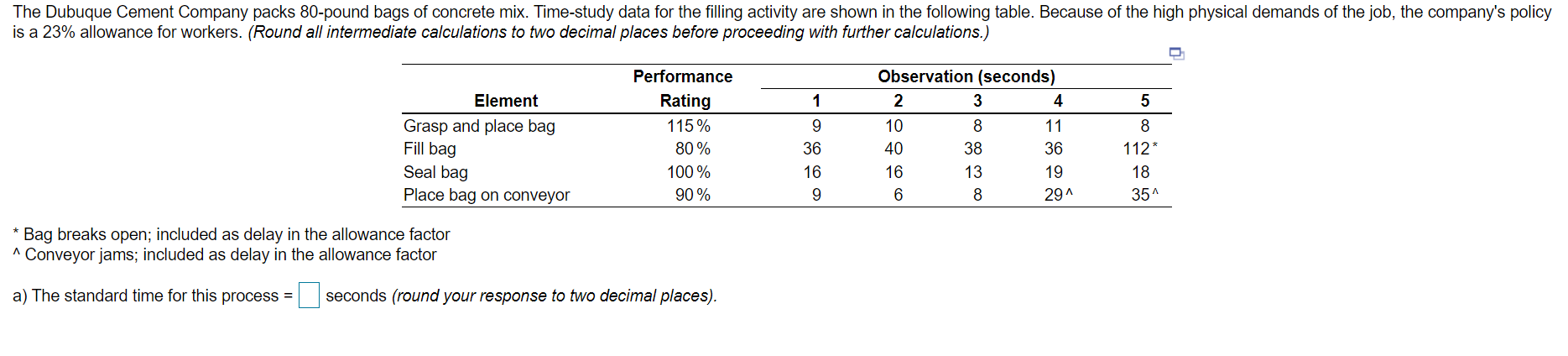 b) The number of observations that are required