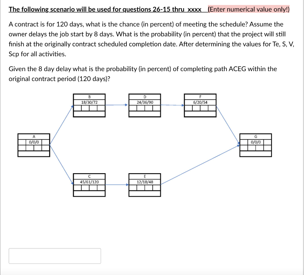 The following scenario will be used for questions