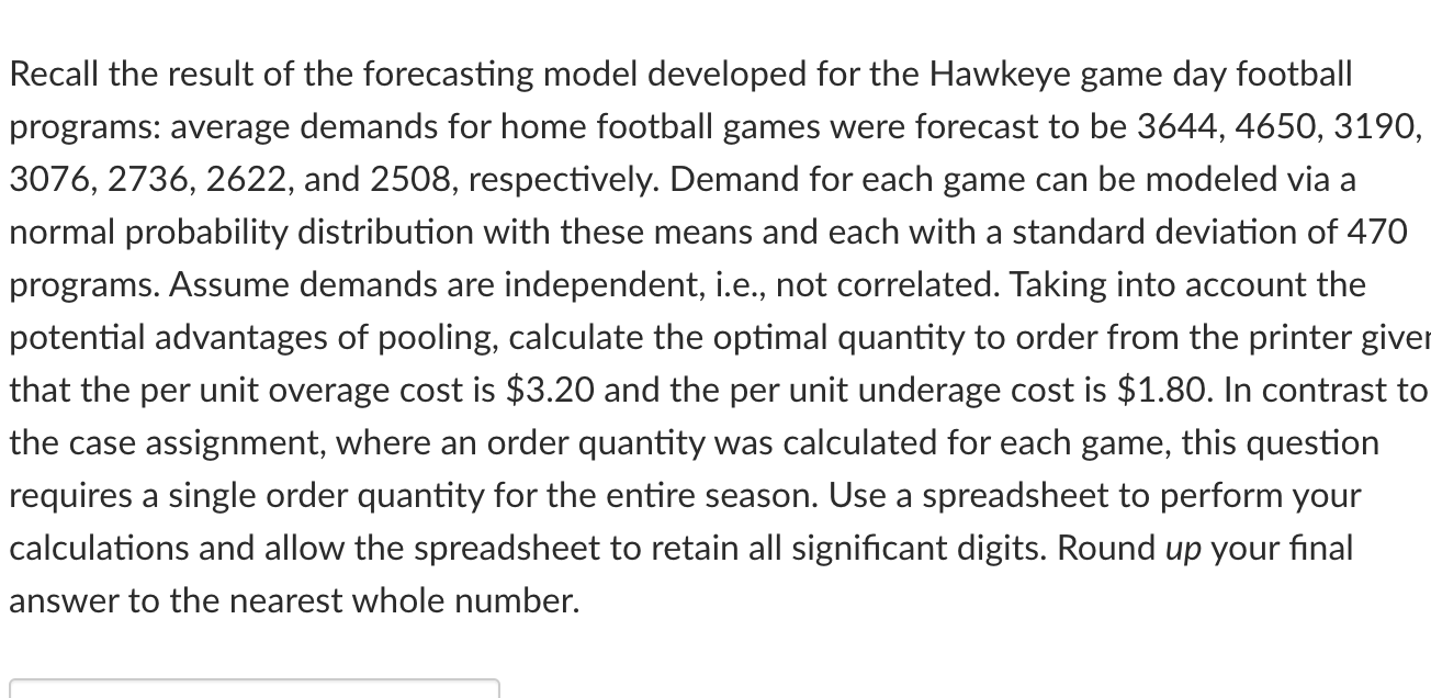 Recall the result of the forecasting model