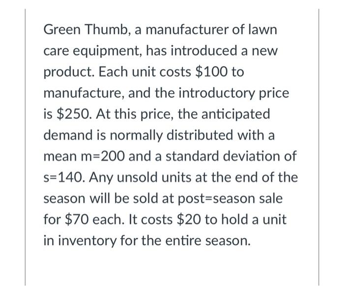 Green Thumb, a manufacturer of lawn care