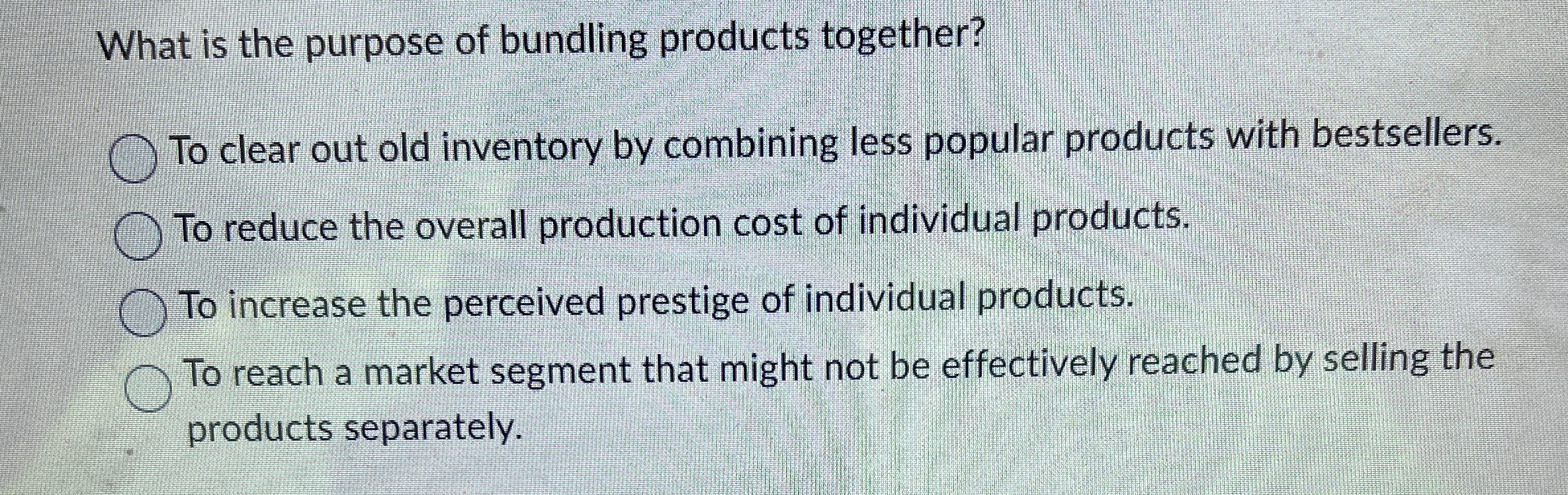 What is the purpose of bundling products