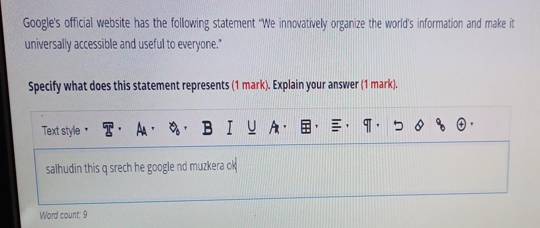 q14 re Google's official website has the