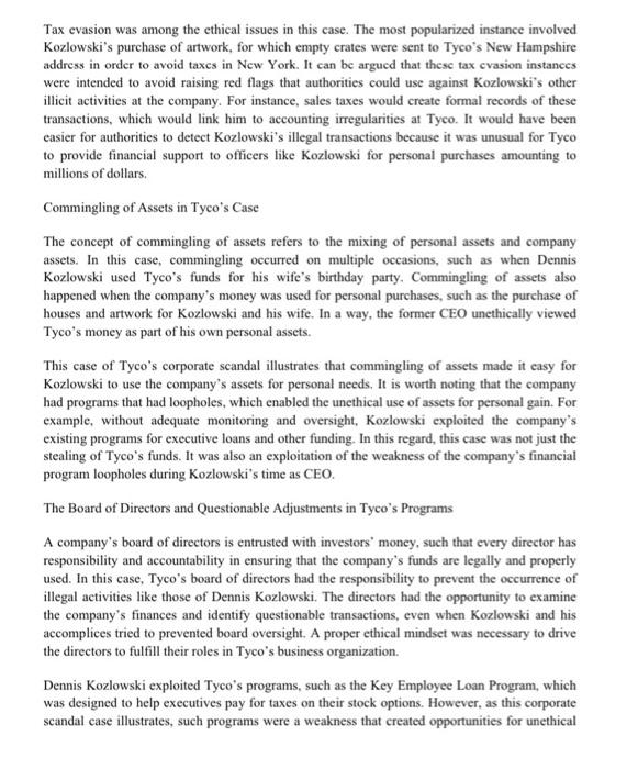 The case of Tyco International's corporate