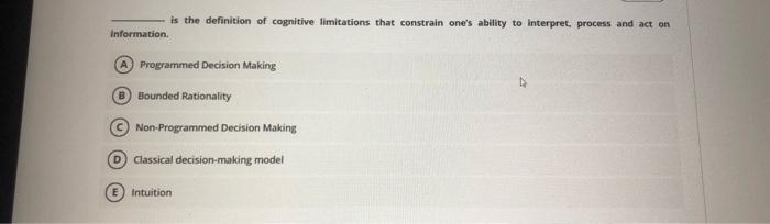 is the definition of cognitive limitations that