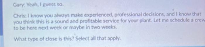 Gary: Yeah, guess 50. Chris: I know you always