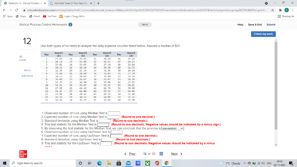 X G *R : R Question 12 - Statical Process Cox Use
