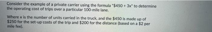 Consider the example of a private carrier using