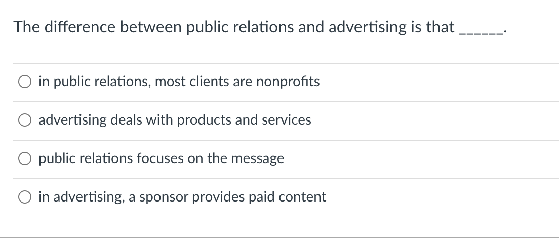 The difference between public relations and