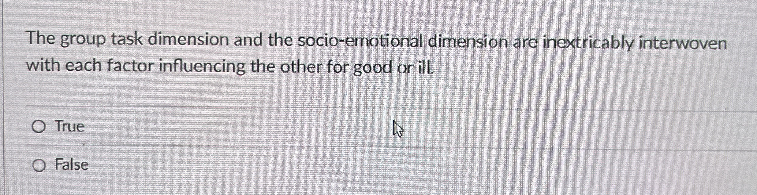 The group task dimension and the socio -