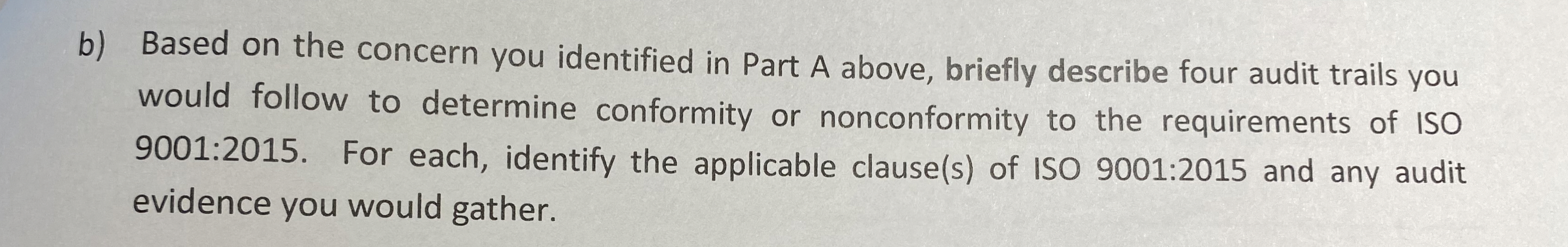 b ) Based on the concern you identified in Part A