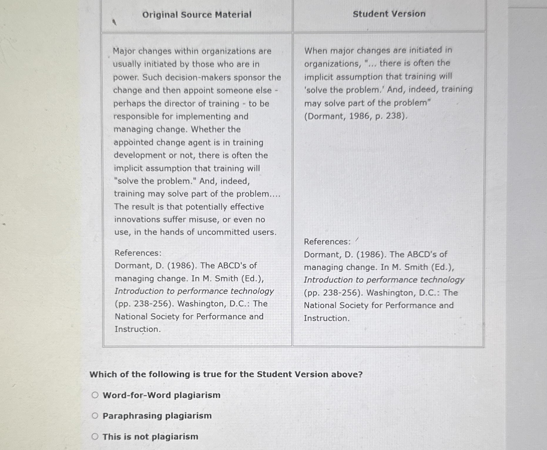 Original Source Material Student Version Major