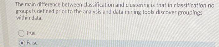 The main difference between classification and