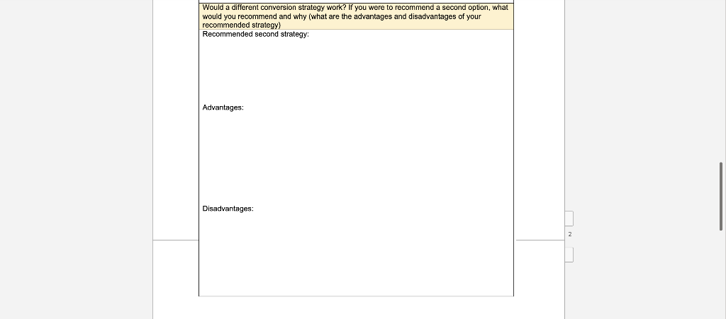 Would a different conversion strategy work? If