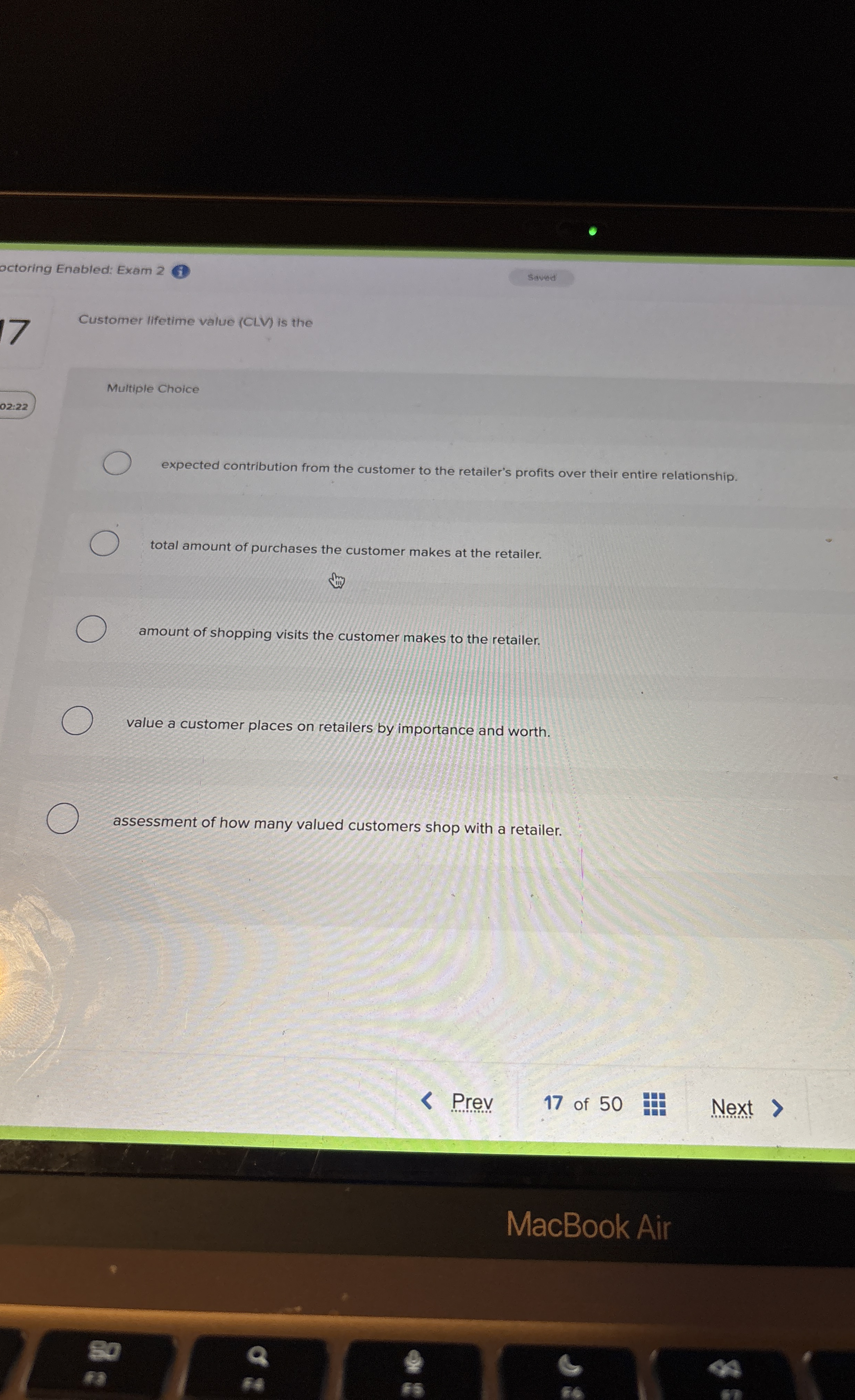 octoring Enabled: Exam 2 ( 1 ) 1 7 Customer