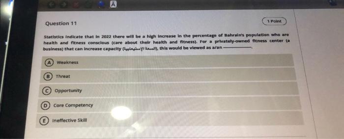 A 1 Point Question 11 Statistics indicate that in