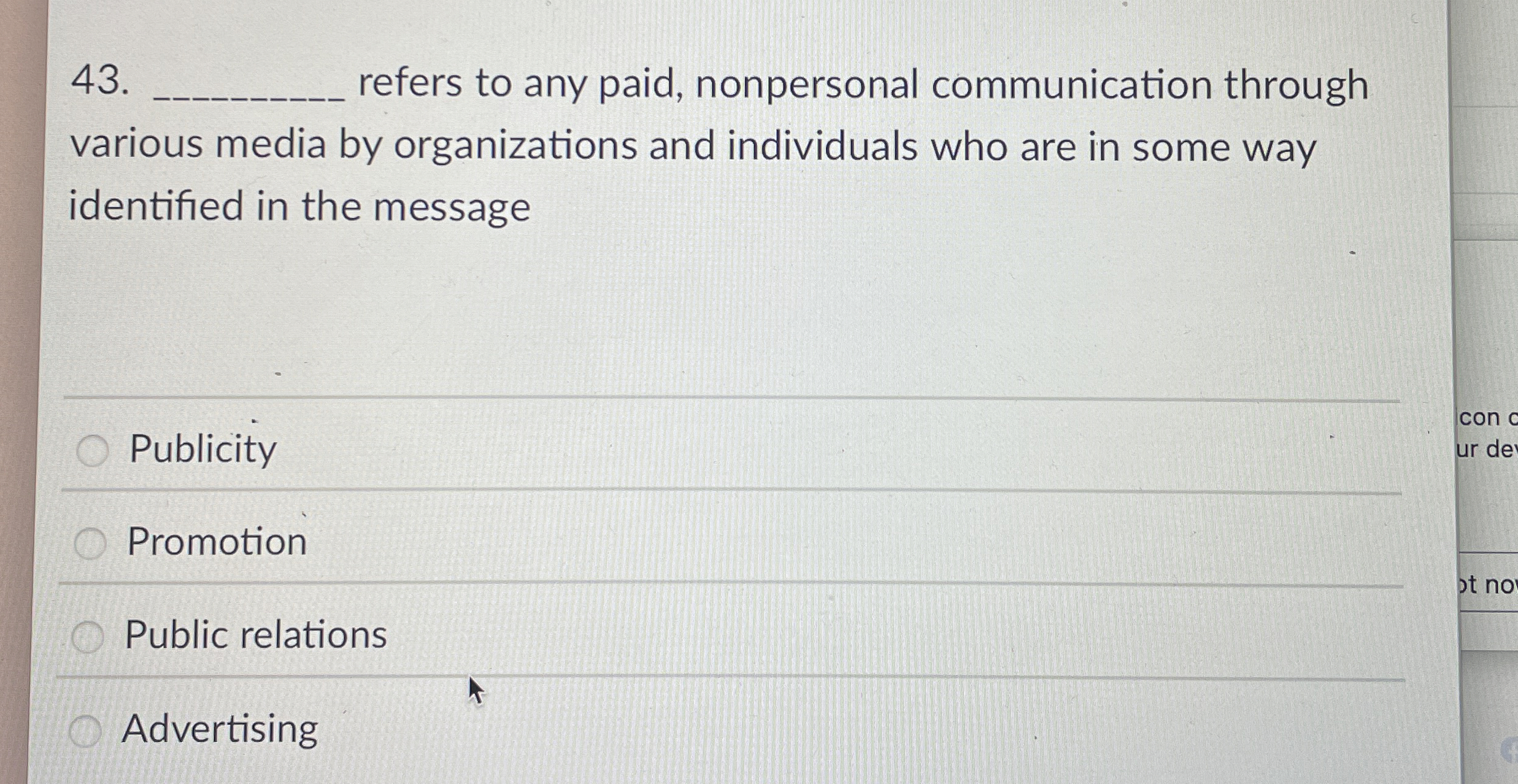 refers to any paid, nonpersonal communication