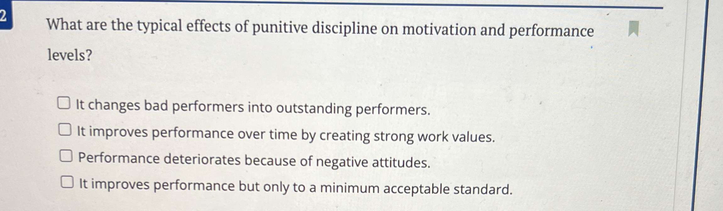 2 What are the typical effects of punitive