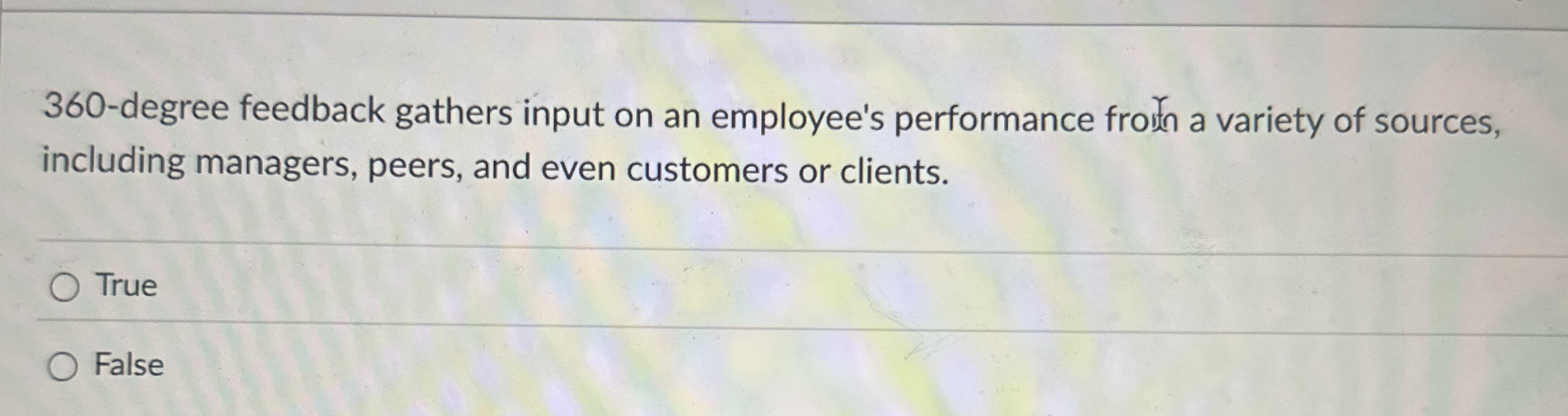 3 6 0 - degree feedback gathers input on an