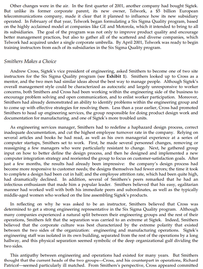 What was the situation faced by Smithers in this