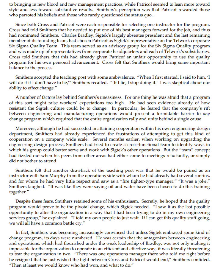 What was the situation faced by Smithers in this