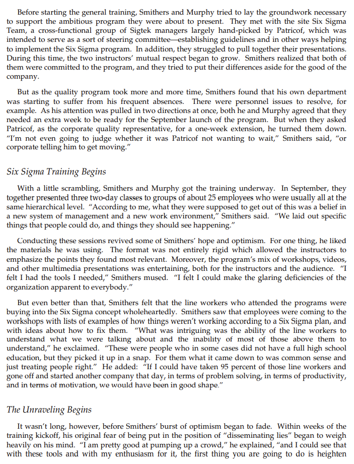 What was the situation faced by Smithers in this