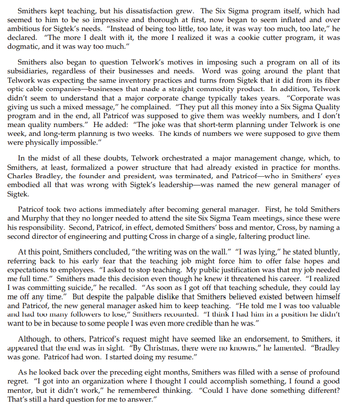 What was the situation faced by Smithers in this