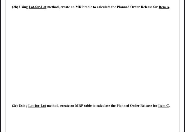 Problem 2 (4.0 pts.) Consider the BOM below. End