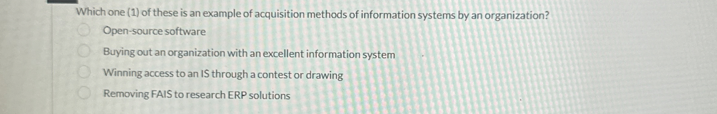 Which one ( 1 ) of these is an example of