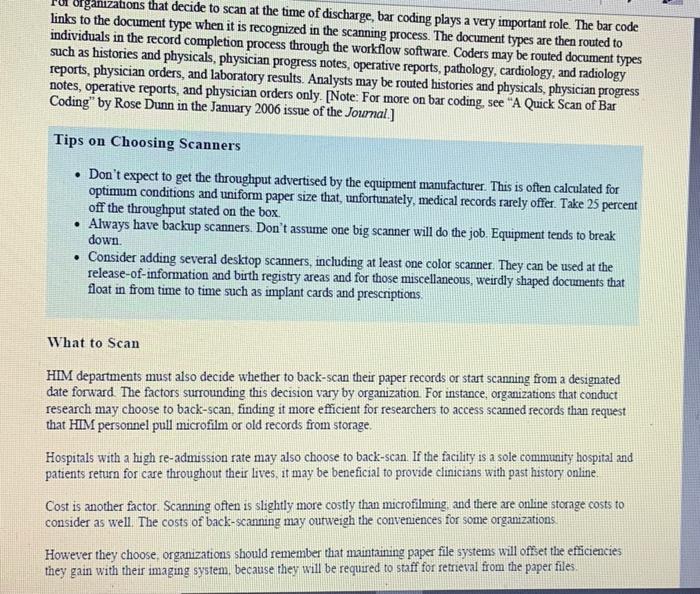 When to Scan Throughout this article the terms