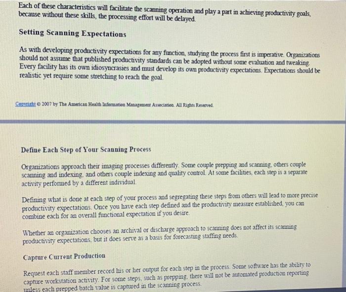 When to Scan Throughout this article the terms
