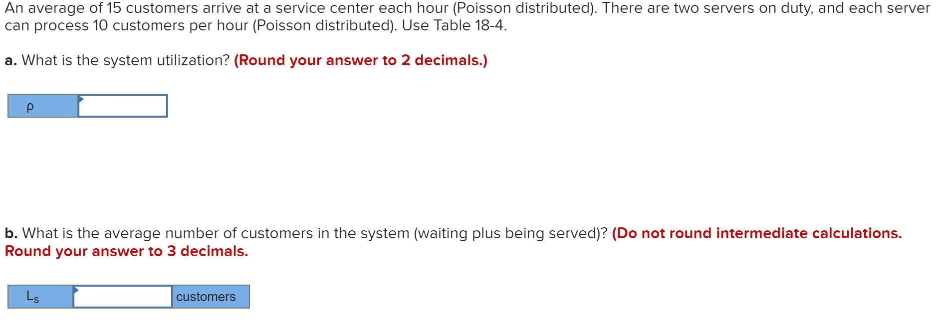 An average of 15 customers arrive at a service