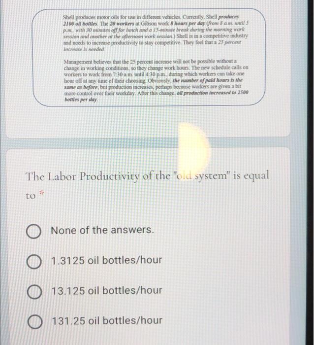 Shell produces motor oils for use in different