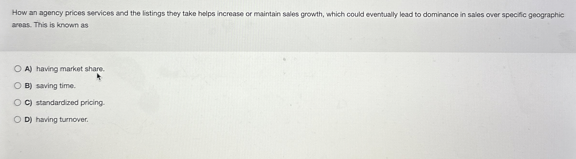 How an agency prices services and the listings