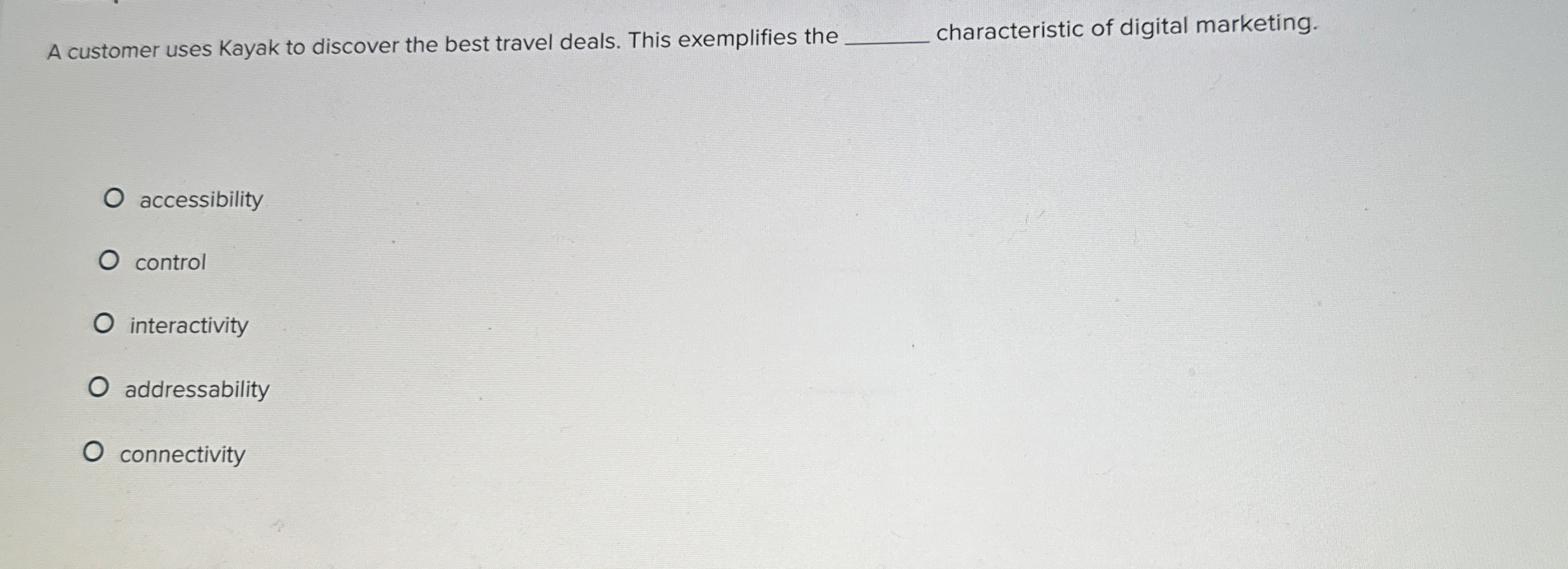 A customer uses Kayak to discover the best travel