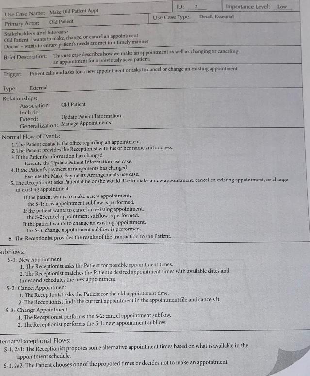 I need two Use Case Descriptions, The image