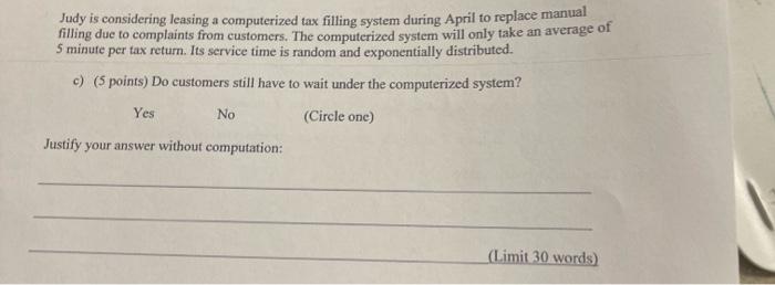 1. Income Tax Service (21 points) prior to the
