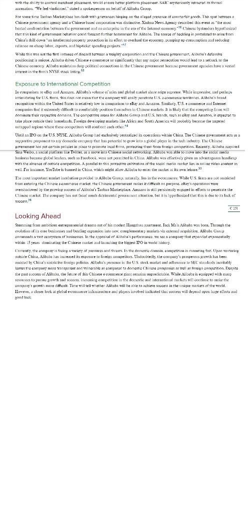 CASE STUDY: ALIBABA ASSIGNMENT INSTRUCTIONS