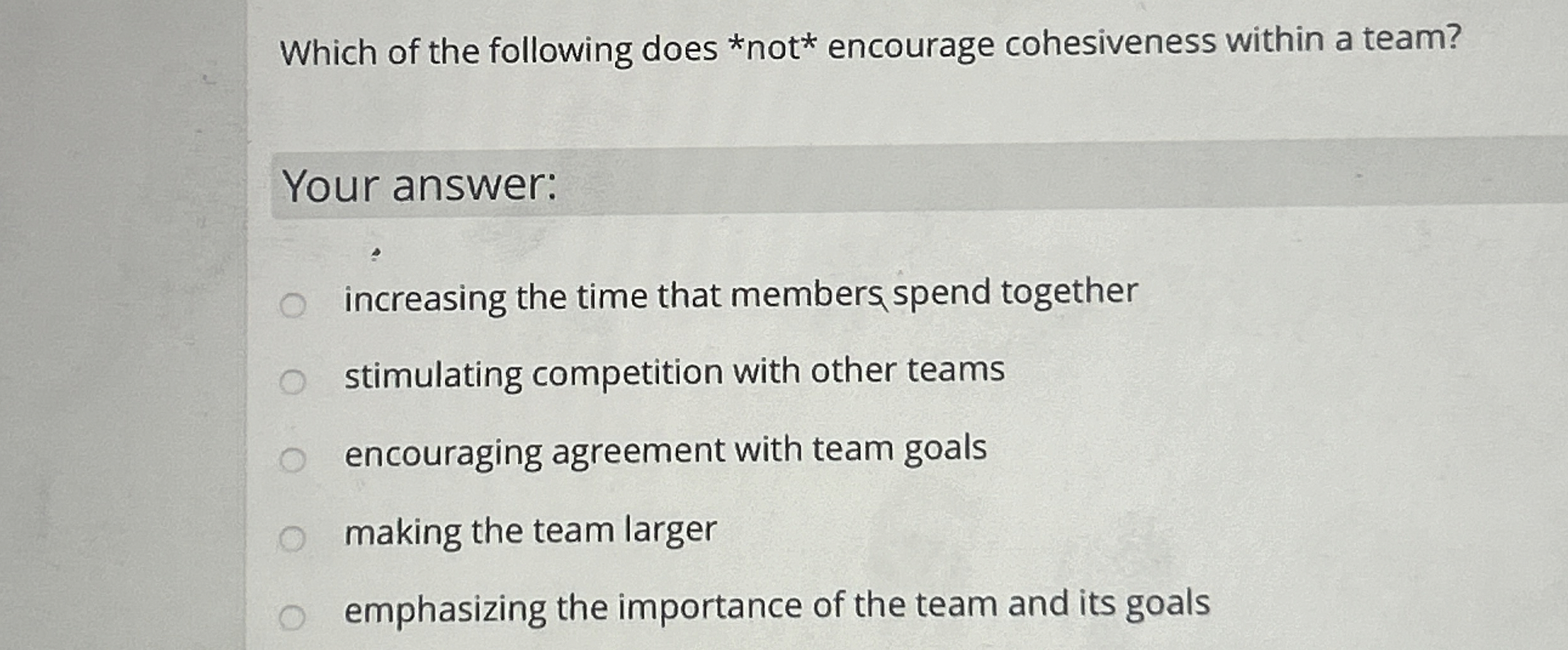 Which of the following does encourage