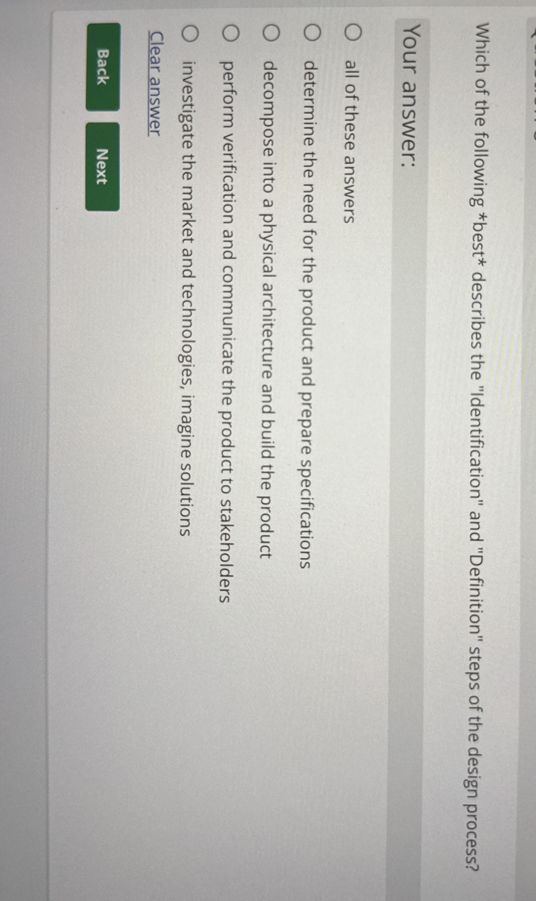 Which of the following describes the