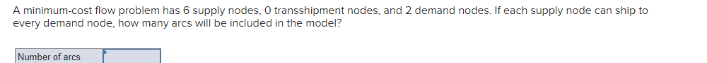 A minimum - cost flow problem has 6 supply nodes,