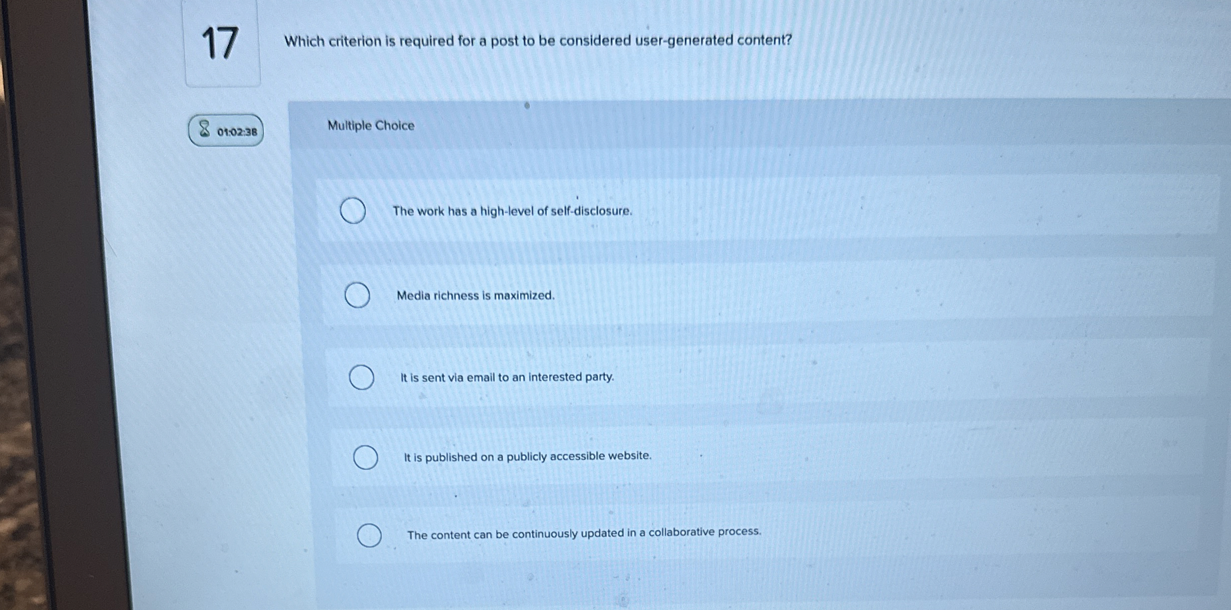 1 7 Which criterion is required for a post to be