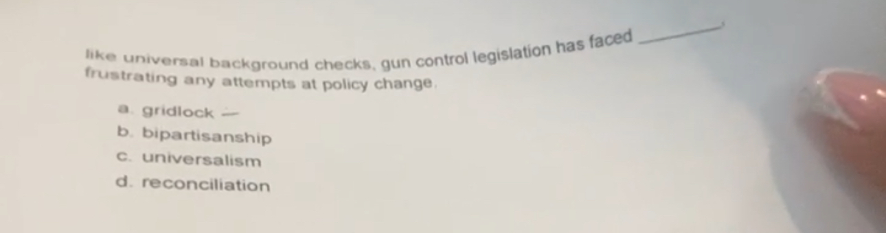 like universal background checks, gun control