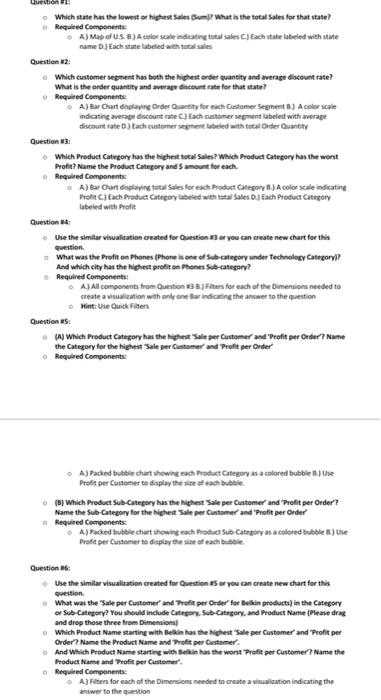 Question #1: o Which state has the lowest or