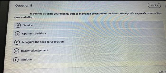 Question 12 1 Point Top management at BB