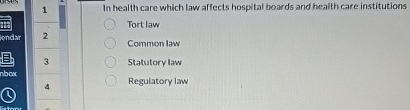 1 In health care which law affects hospital
