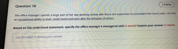 3 Points Question 20 List and explain the three