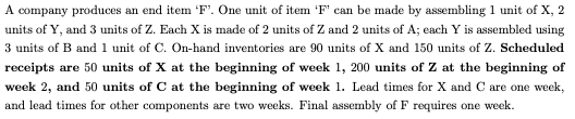 Construct a product structure tree (i.e., a BOM