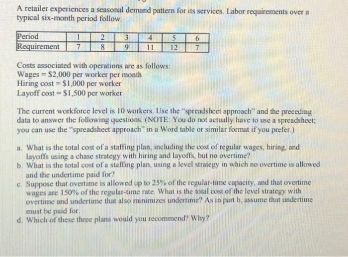 Only need help with b,c, and d A retailer